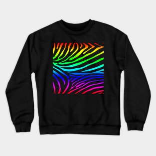 Rainbow Zebra Print Crewneck Sweatshirt